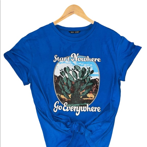Shein Blue Tee Medium - Picture 1 of 3